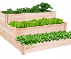 Costway Wooden Raised Vegetable Garden Bed 3 Tier Elevated Planter Kit