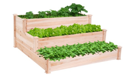 Costway Wooden Raised Vegetable Garden Bed 3 Tier Elevated Planter Kit