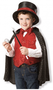 Melissa & Doug Magician Role Play Costume Set - Includes Hat, Cape, Wand, Magic Tricks