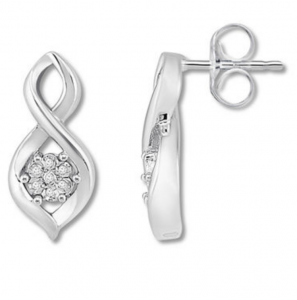 Silver Twist Diamond Earrings